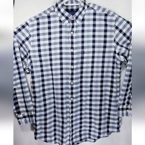 Pendleton Mens Large Shirt Button Up Long Sleeve 100% Cotton Blue Plaid